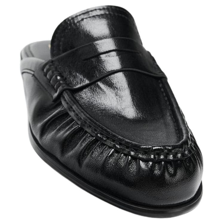 Сандалии ZARA Closed Slippers Black Women's - изображение 3
