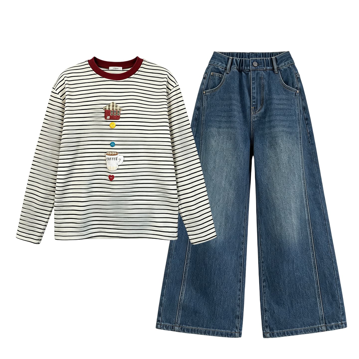 SHIBU 79004 Топ+Штаны Kids Повседневный Спортивный Костюм Комплекты - изображение 1
