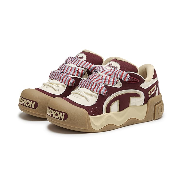 Кроссовки Champion Low-Top Скейтборд Обувь Женская Saddle Красный Молочно-Белый - изображение 3