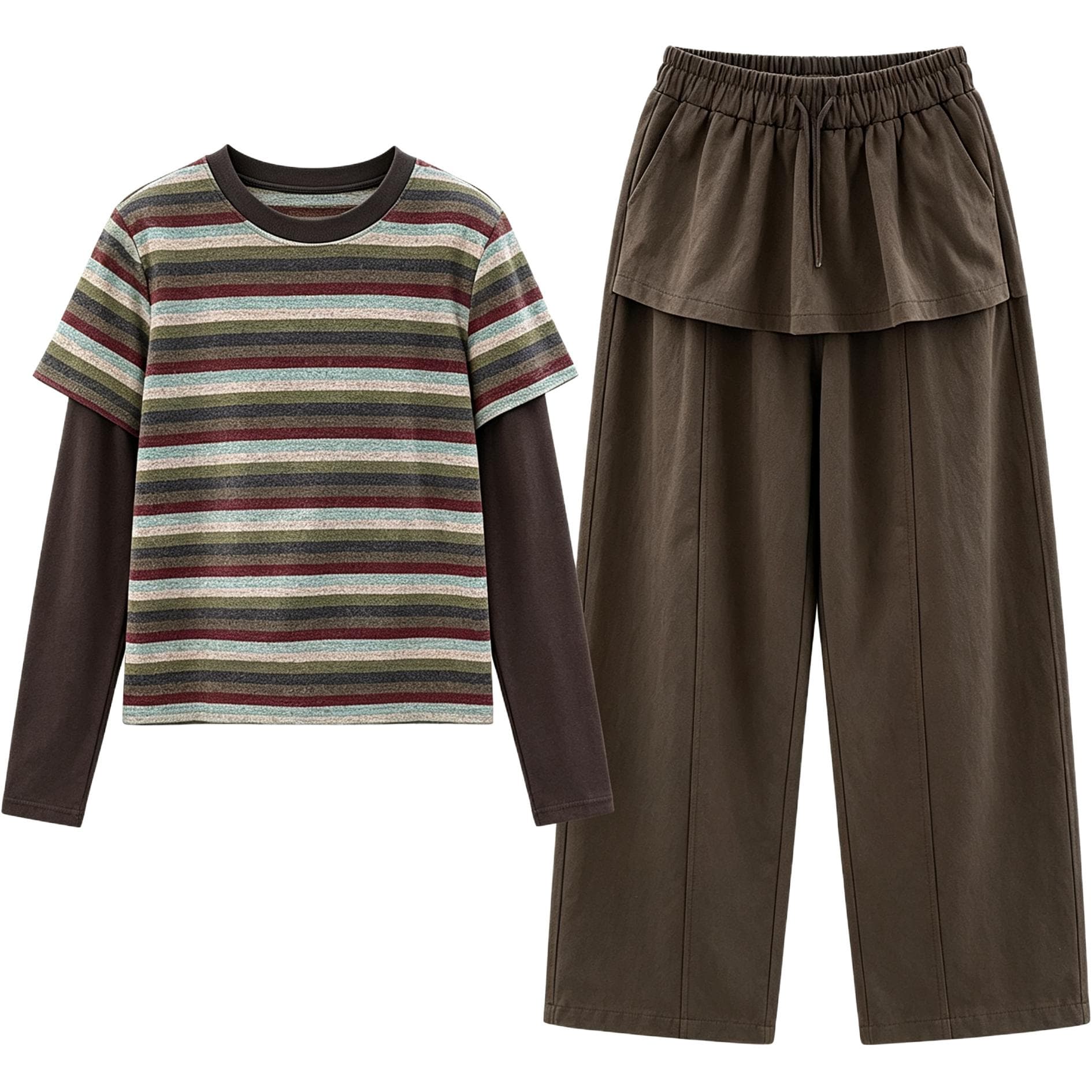 SHIBU 99957 1 Топ + Штаны Kids Повседневный Спортивный Костюм Комплекты - изображение 1
