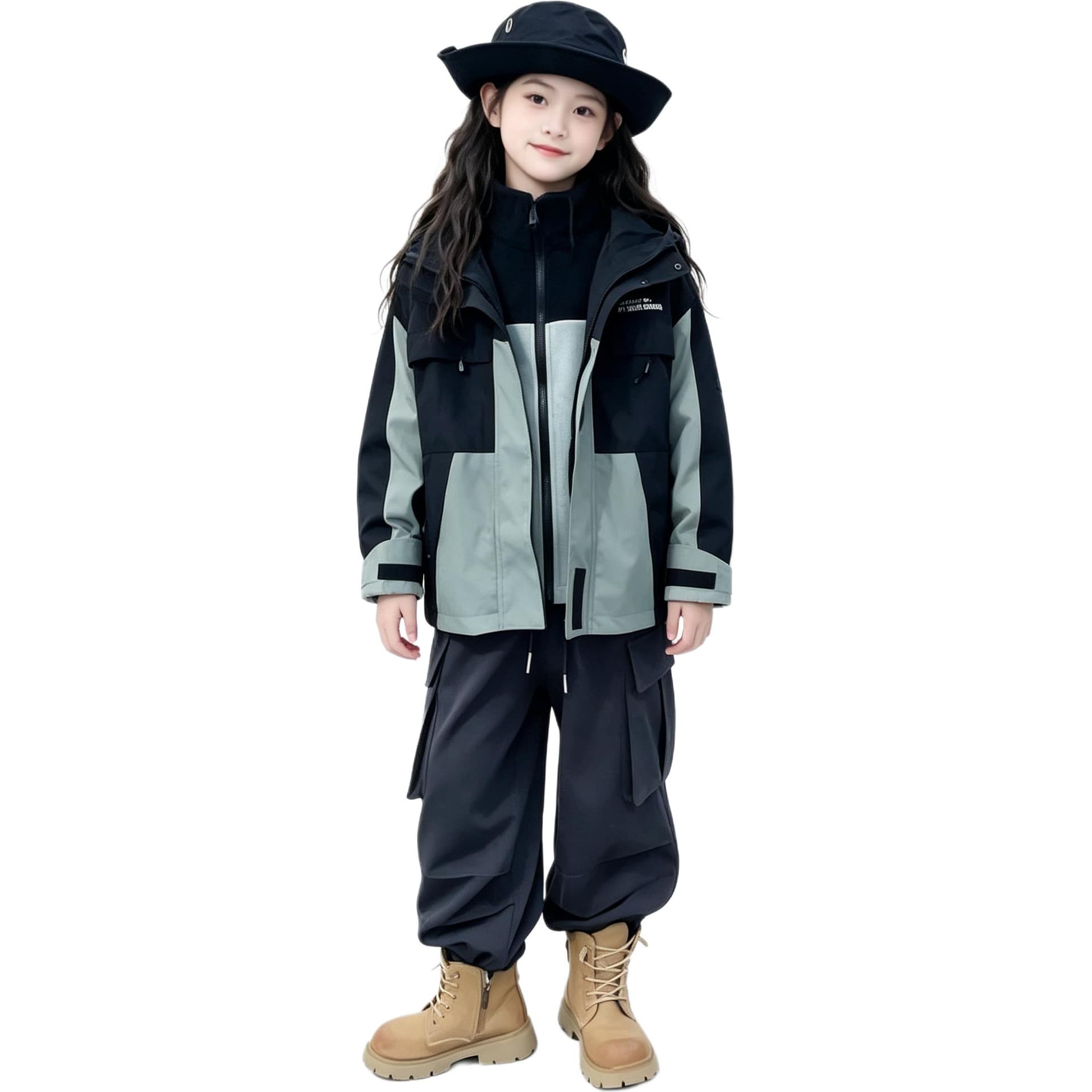 BOBBY ABLEY Черный 3-в-1 (Пальто+Подкладка) Kids Туристическая одежда - изображение 1