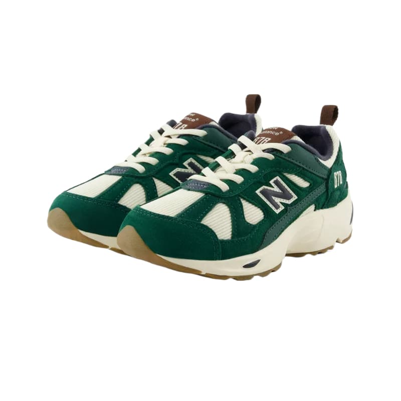 Кроссовки New Balance NB 878 Детская повседневная обувь Низкие кеды Зеленый Светлый Бежевый Белый P87821M-1 Kids - изображение 2