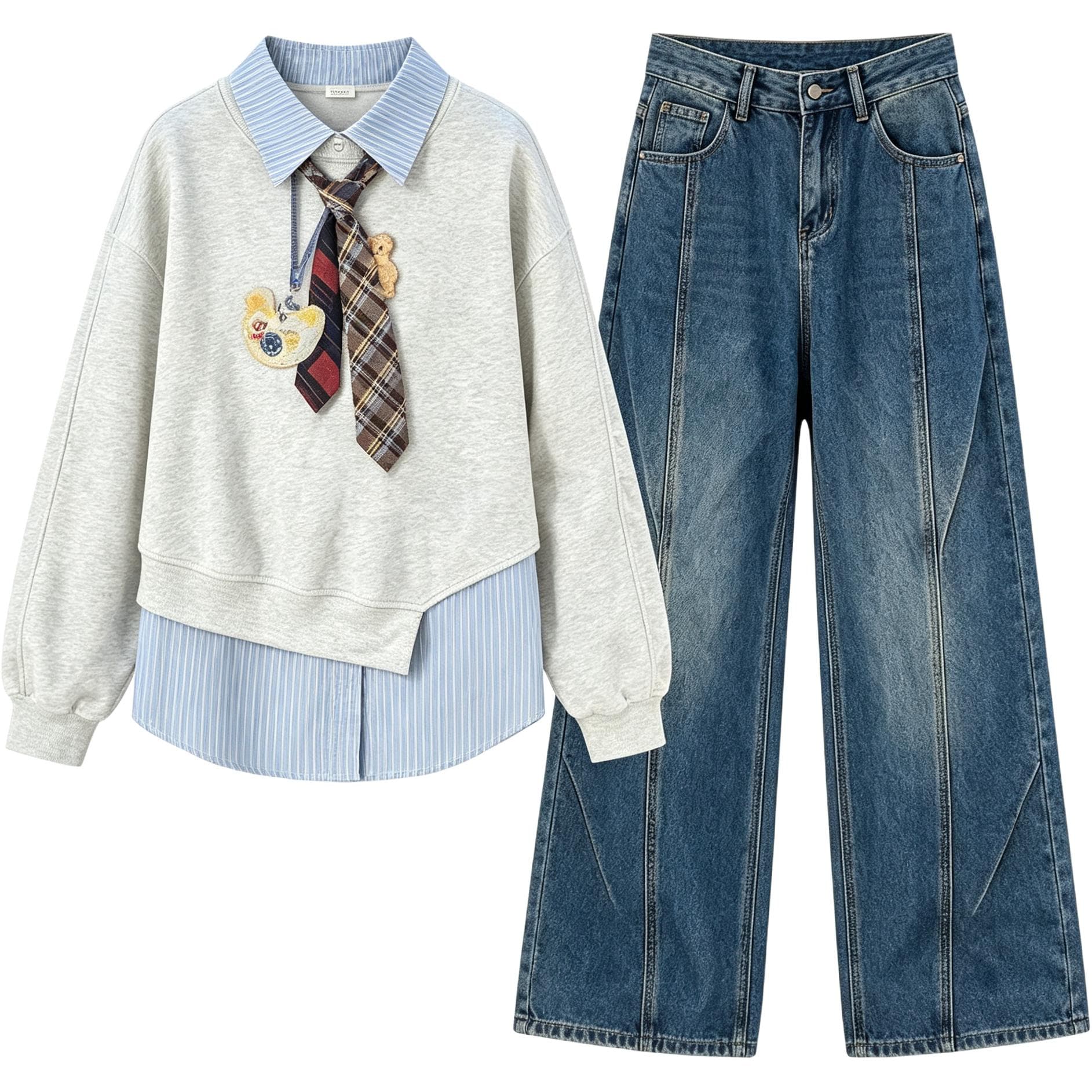 SHIBU 99989 Свитшот + Брюки Kids Повседневный Спортивный Костюм Комплекты - изображение 1