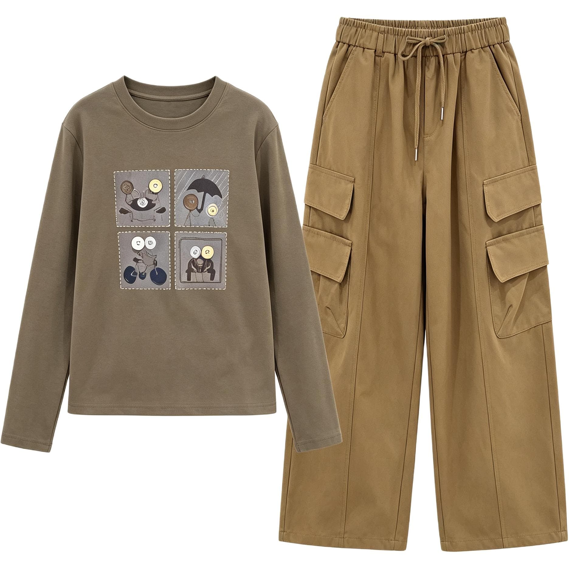 SHIBU 99969 Топ+Штаны Kids Повседневный Спортивный Костюм Комплекты - изображение 1