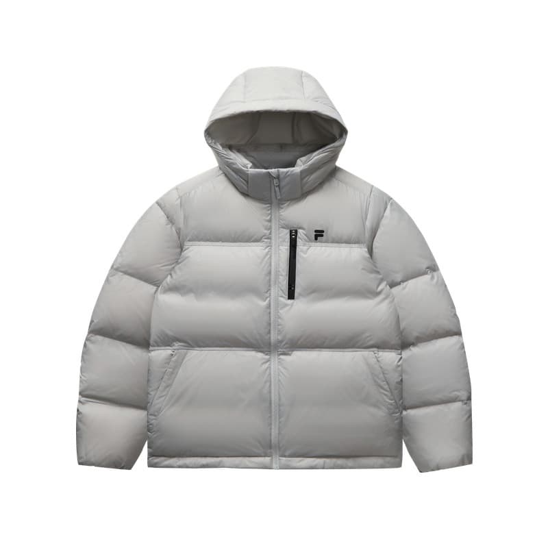 Зимняя куртка FILA FUSION Рабочий стиль Лунно-белый Серый Мужской Пуховики - изображение 1
