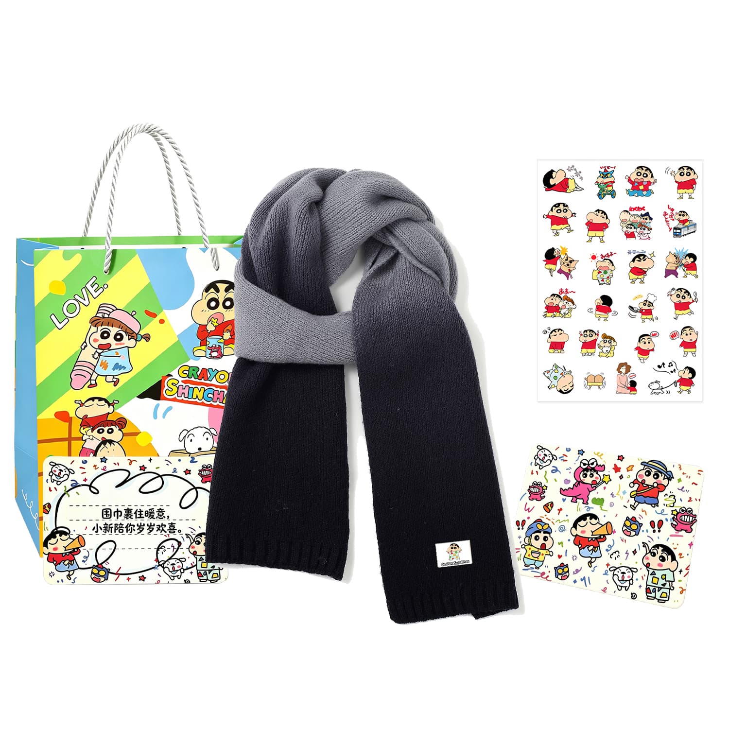 Шарф Crayon Shinchan Wool Knit Платки Унисекс - изображение 1