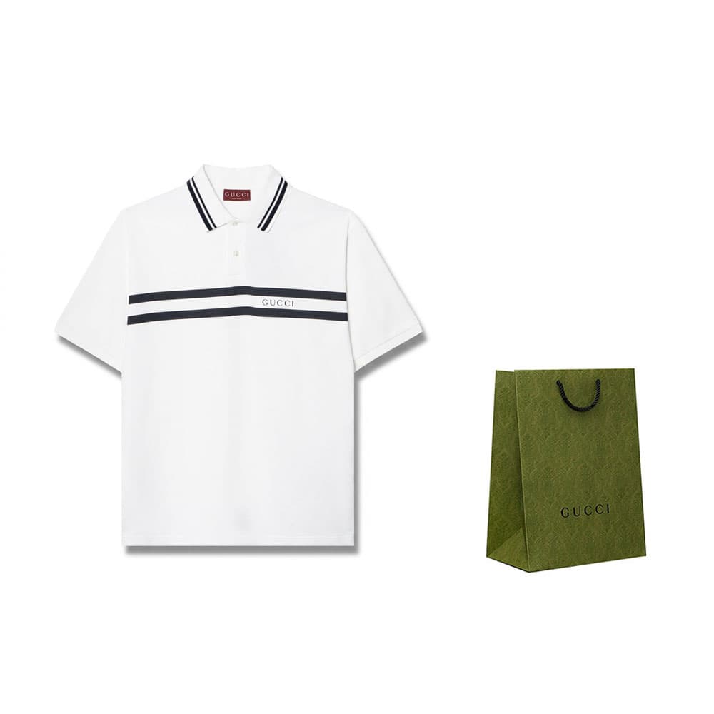 Поло Gucci Polo Shirt White - изображение 3