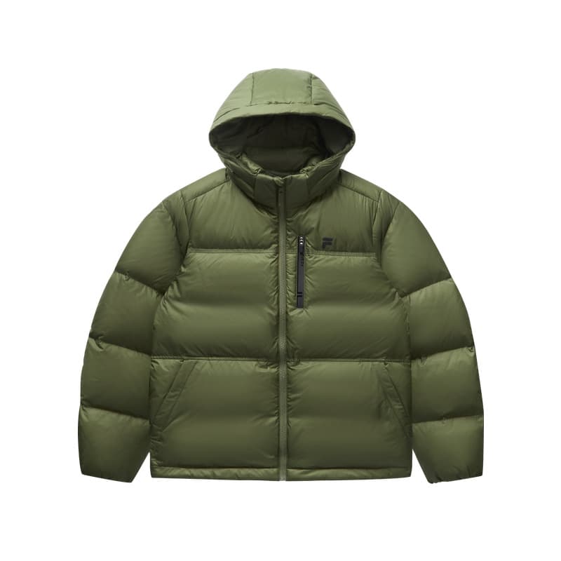 Зимняя куртка FILA FUSION Рабочий стиль Бирюза Кипарисовый зеленый Мужской Пуховики - изображение 1