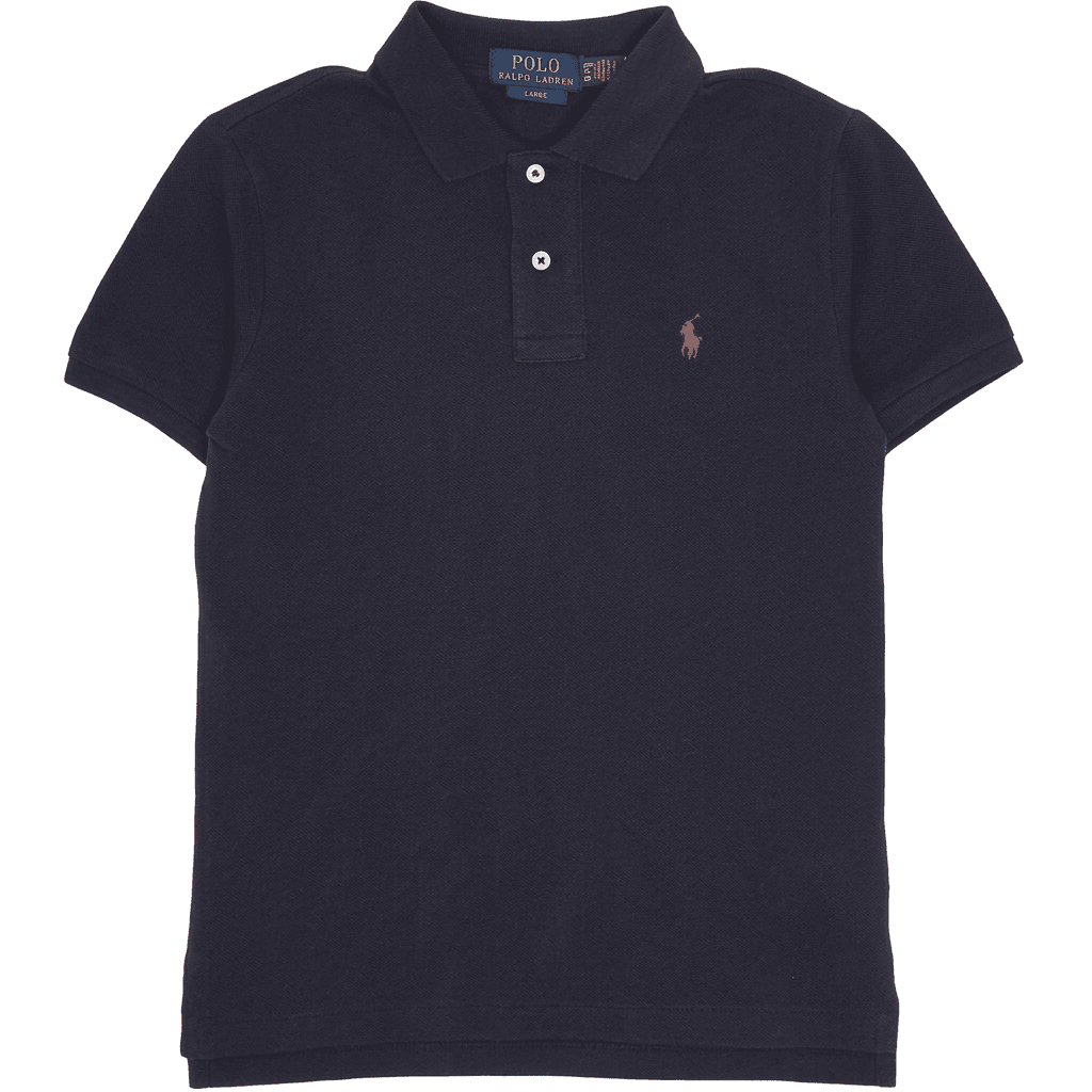 Polo Ralph Lauren Однотонная Рубашка с Коротким Рукавом и Вышивкой Морской Синий Детская - изображение 1