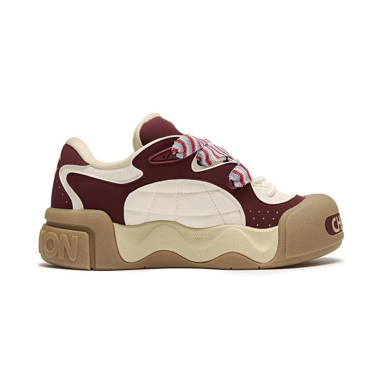 Кроссовки Champion Low-Top Скейтборд Обувь Женская Saddle Красный Молочно-Белый - изображение 2
