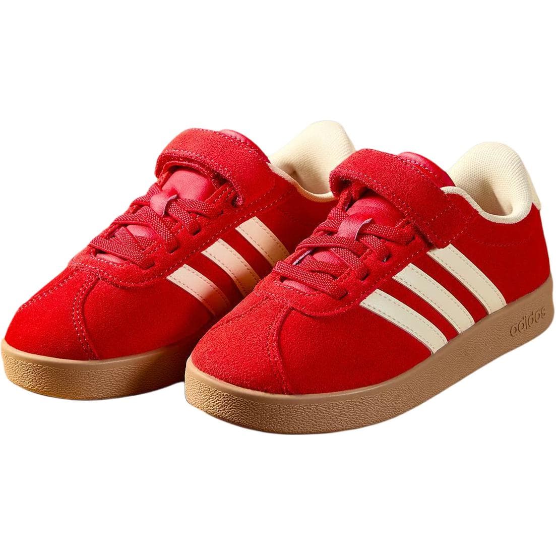 Кроссовки Adidas Vl Court Детская Скейтбординг Обувь Низкий Топ Теплый Алый Ванильный Смольный Желтый Kids - изображение 3
