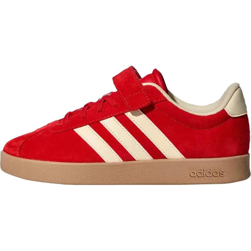 Кроссовки Adidas Vl Court Детская Скейтбординг Обувь Низкий Топ Теплый Алый Ванильный Смольный Желтый Kids - изображение 1