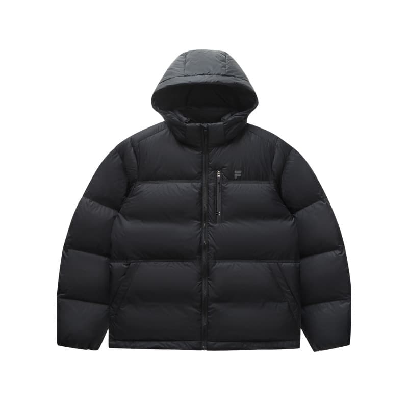 Зимняя куртка FILA FUSION Рабочий стиль Пуховик Мужской Глубокий черный - изображение 1