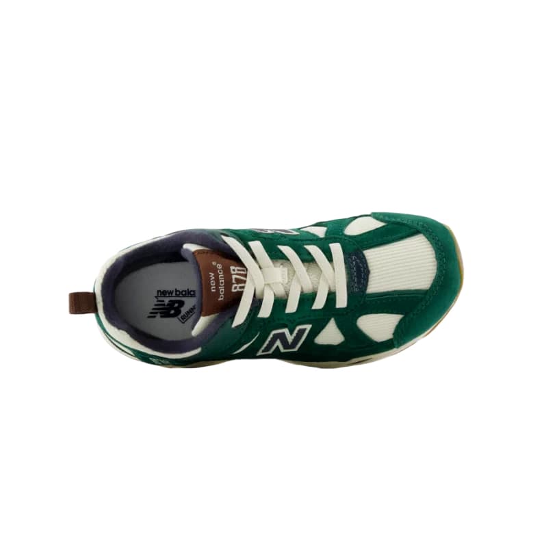 Кроссовки New Balance NB 878 Детская повседневная обувь Низкие кеды Зеленый Светлый Бежевый Белый P87821M-1 Kids - изображение 3