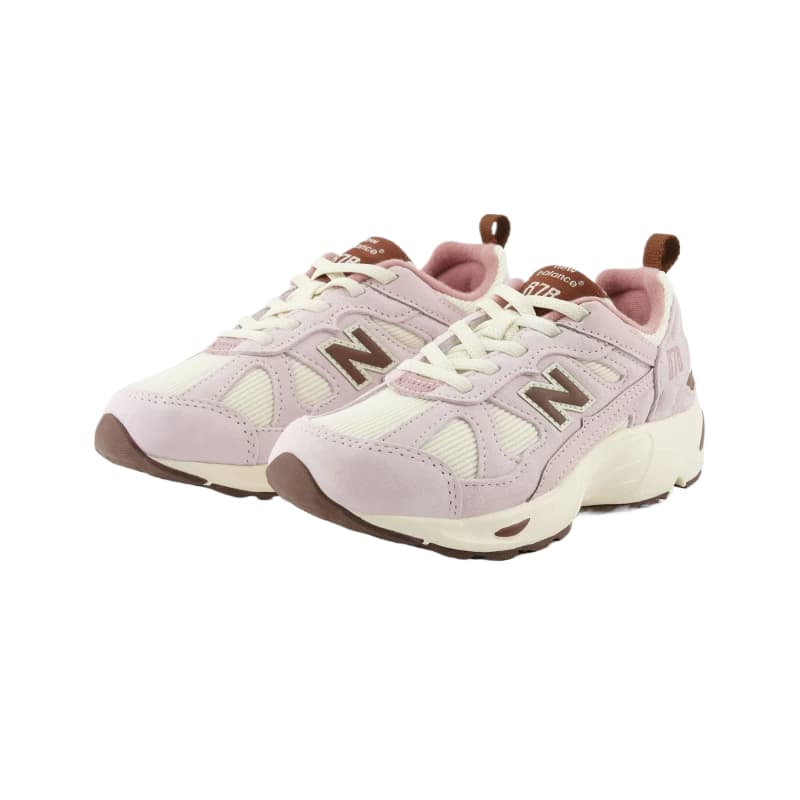 Кроссовки New Balance NB 878 Детская повседневная обувь Низкие кеды Светло-розовый Светло-бежевый Белый P87872T-1 Kids - изображение 2