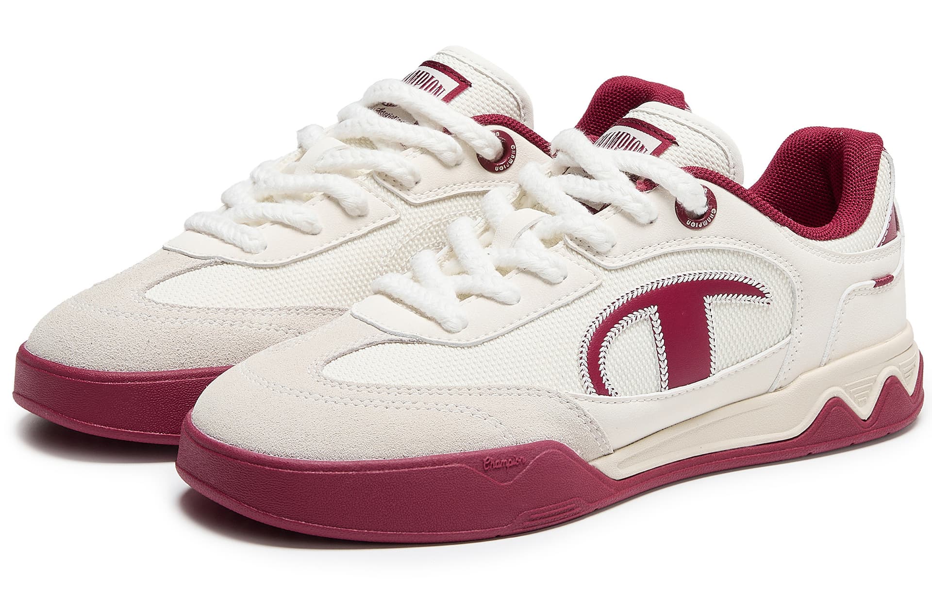 Кроссовки Champion Skate Shoes Low-Top Молочно-белый Лавовый красный Мужской - изображение 3