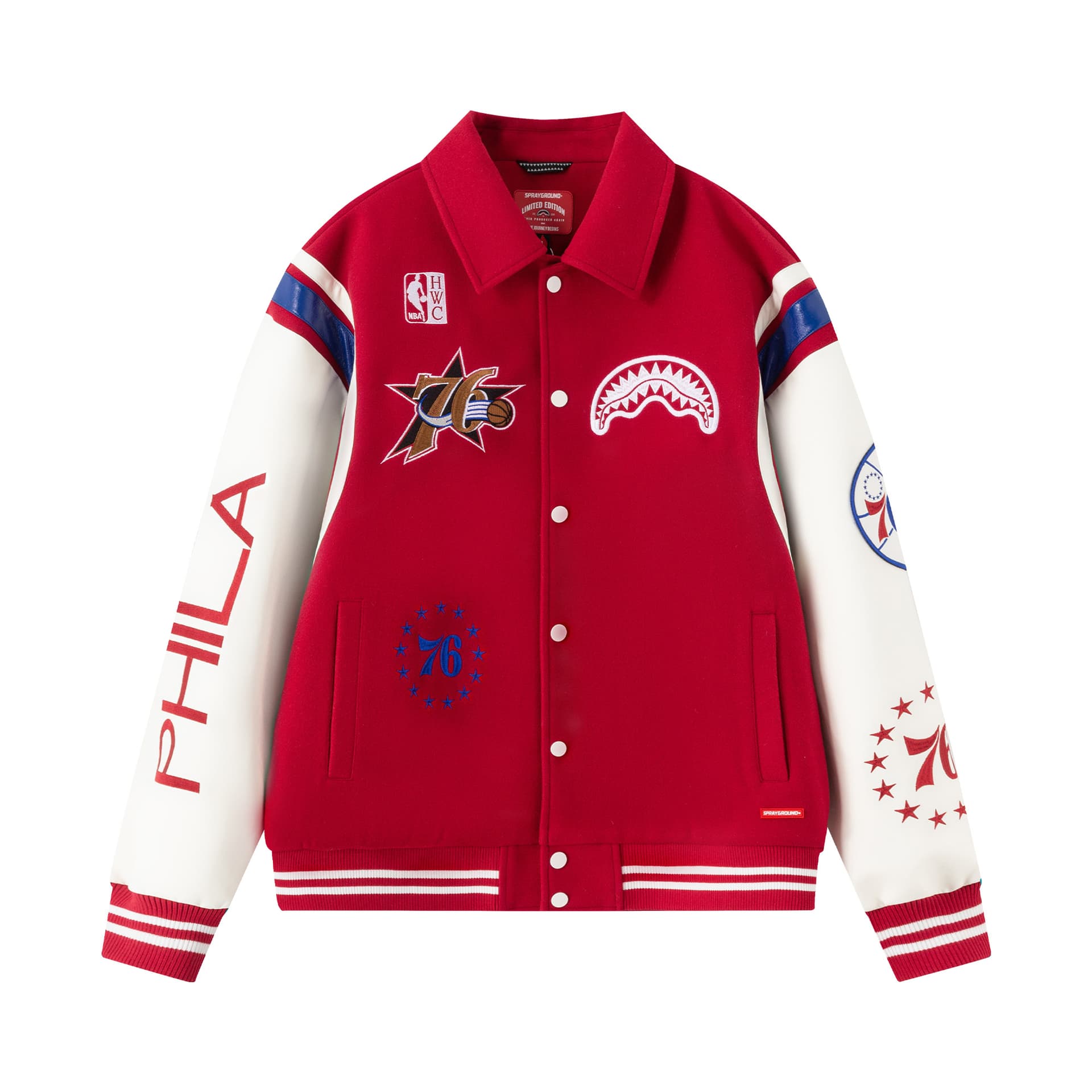 Бомбер SPRAYGROUND NBA HWC Красный Унисекс Бейсбольные куртки - изображение 1