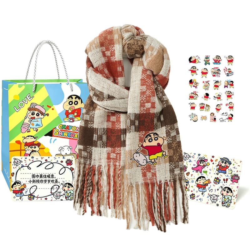 Шарф Crayon Shinchan Искусственный кашемир Knit Scarves Unisex - изображение 1