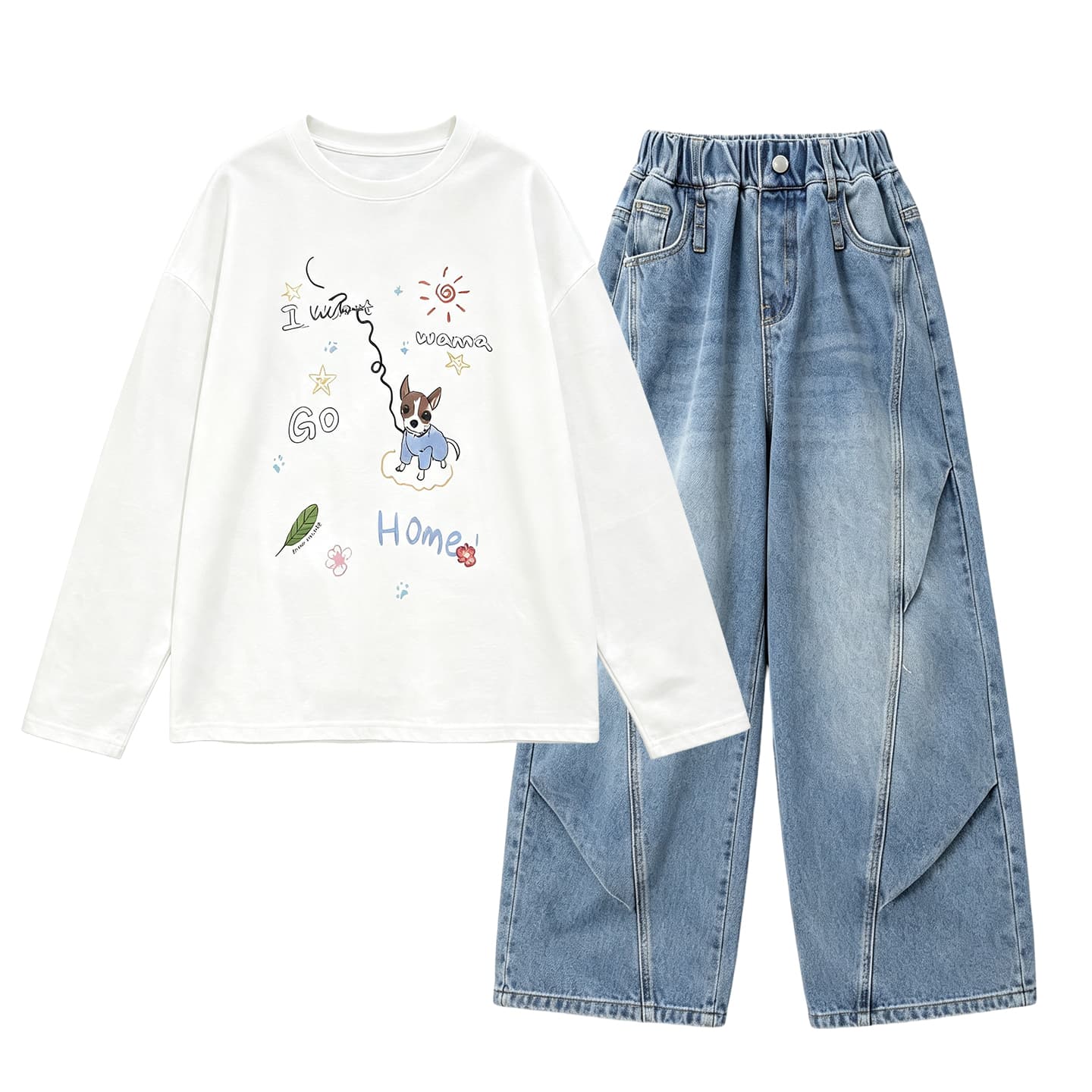 SHIBU 99972 Топ+Штаны Kids Повседневный Спортивный Костюм Комплекты - изображение 1