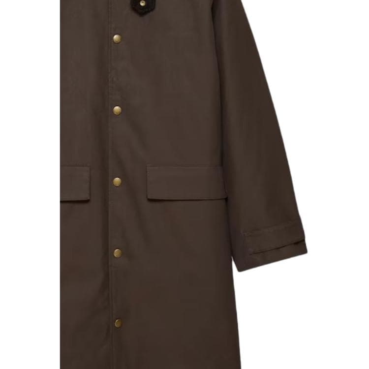 ARITZIA SS26 TNA Расслабленный Восковый Хлопковый Тренчкот Тренчкот Женский - изображение 4