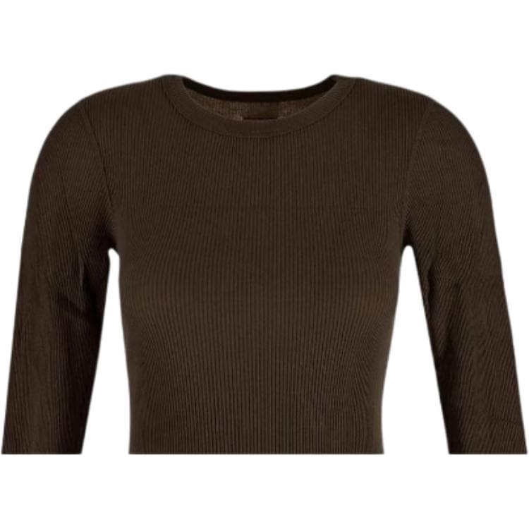 Платье Alexander Wang SS25 Длинное платье с длинными рукавами Женское Шоколадный Коричневый - изображение 4