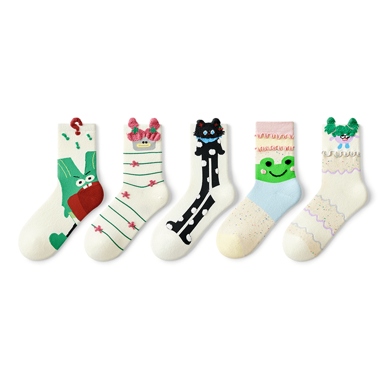 Носки PRIMEET Cute Monster 5 пар Женские Высокие носки - изображение 1