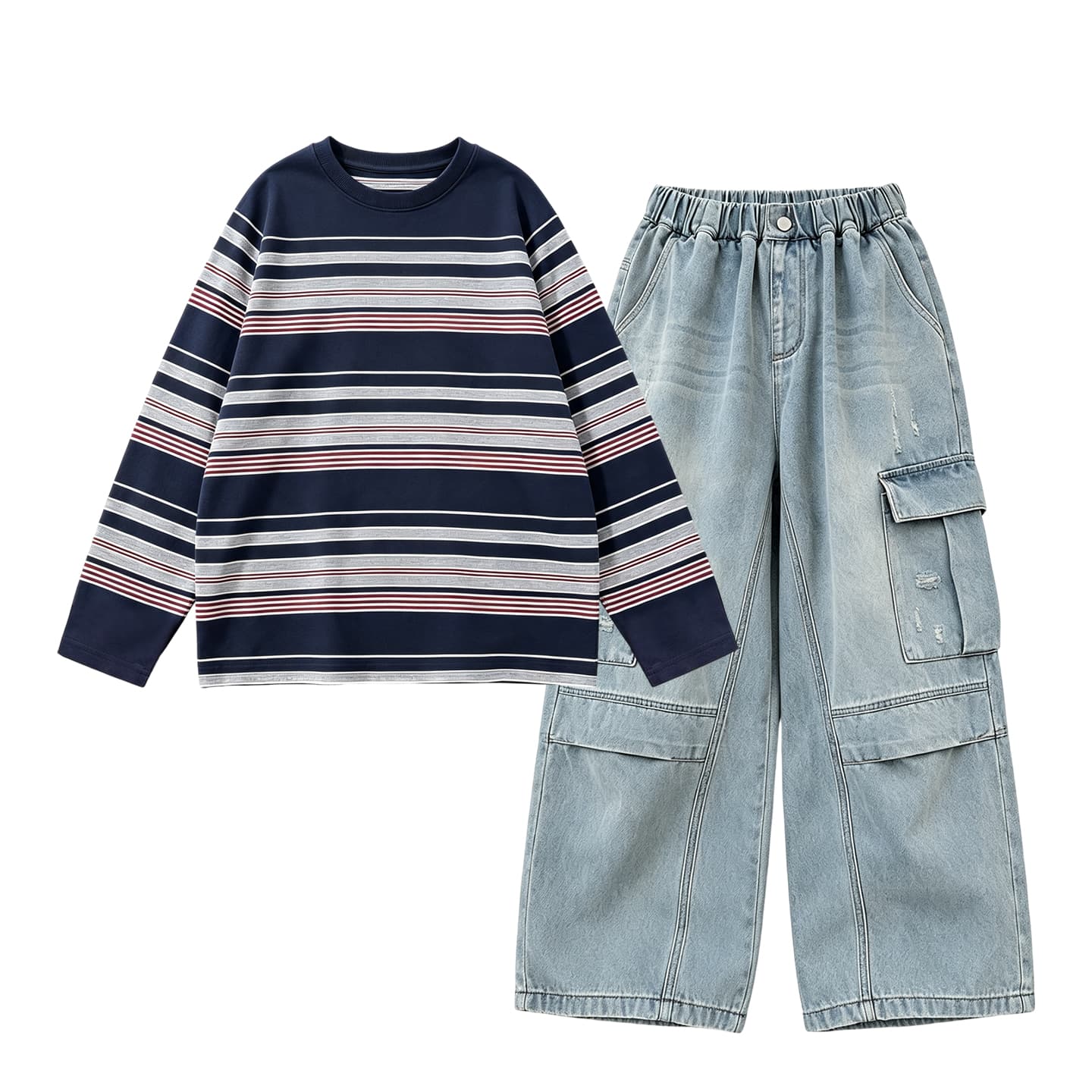 SHIBU 99970 Топ+Штаны Kids Повседневный Спортивный Костюм Комплекты - изображение 1