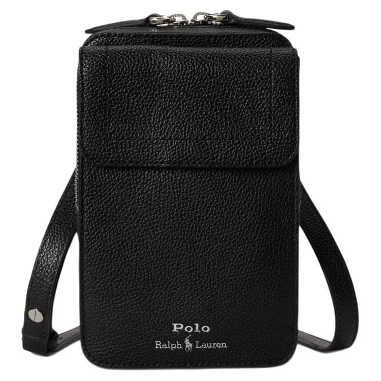 Сумка для телефона Polo Ralph Lauren Коровья кожа Одно плечо Чехлы для мобильных телефонов Мужской Черный - изображение 1
