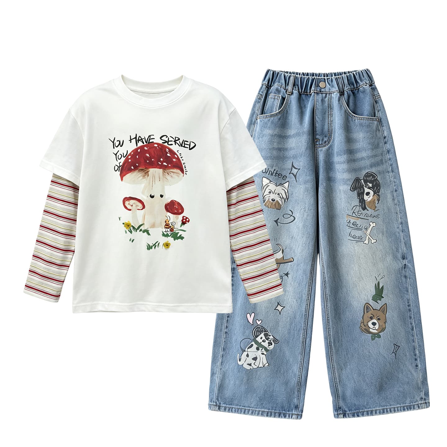 SHIBU 99953 Топ+Штаны Kids Повседневный Спортивный Костюм Комплекты - изображение 1