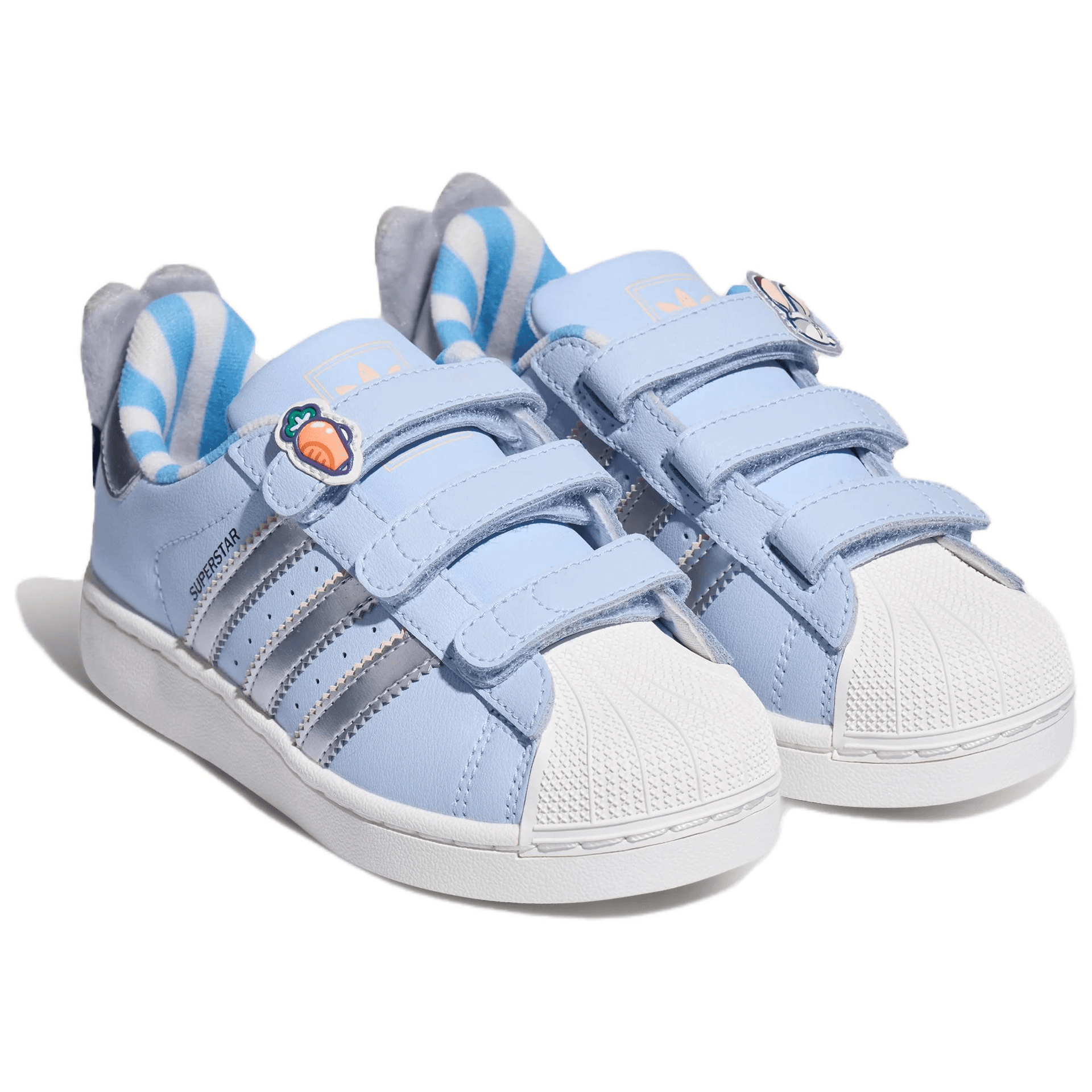 Кроссовки Adidas Originals X Disney SUPERSTAR 2 Лоу-топы Скейтборд Обувь Кристально-синий Детский - изображение 3