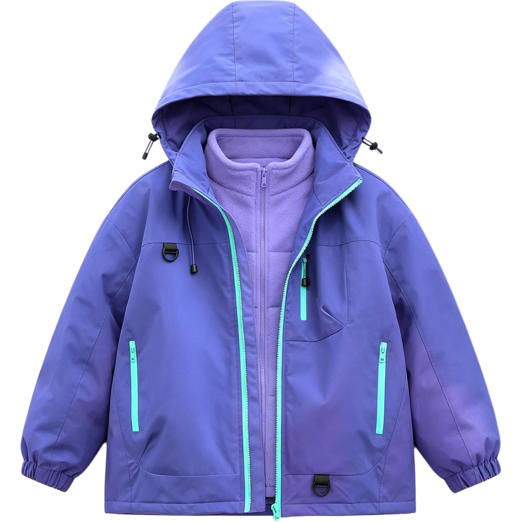 BOBBY ABLEY Фиолетовый 3-в-1 (Пальто+Подкладка) Kids Туристическая одежда - изображение 1