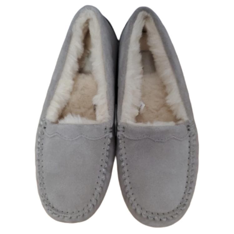 Тапочки UGG Scalloped Moc Повседневная обувь Женская Бежево-Серый - изображение 4