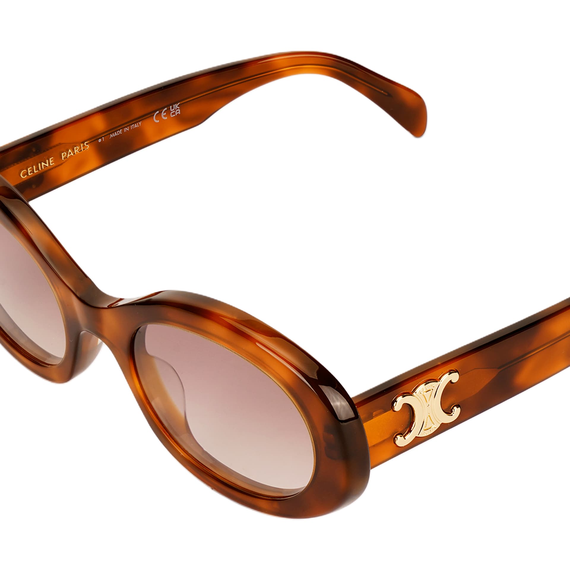 Солнцезащитные очки CELINE OVAL SUNGLASSES Женские Золото Гаванский - изображение 3