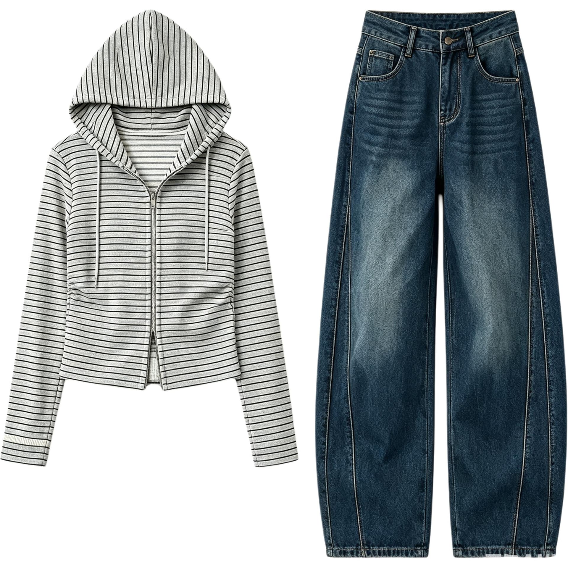 SHIBU 26175 Стиль Полосатые Пальто + Брюки Kids Повседневные Спортивные Костюмы Наборы - изображение 1