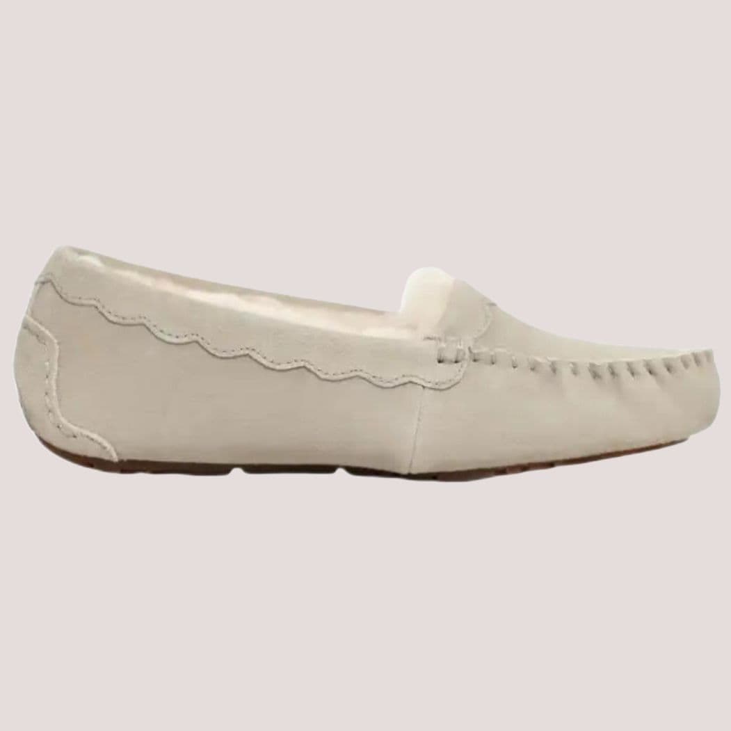 Тапочки UGG Scalloped Moc Повседневная обувь Женская Бежево-Серый - изображение 2
