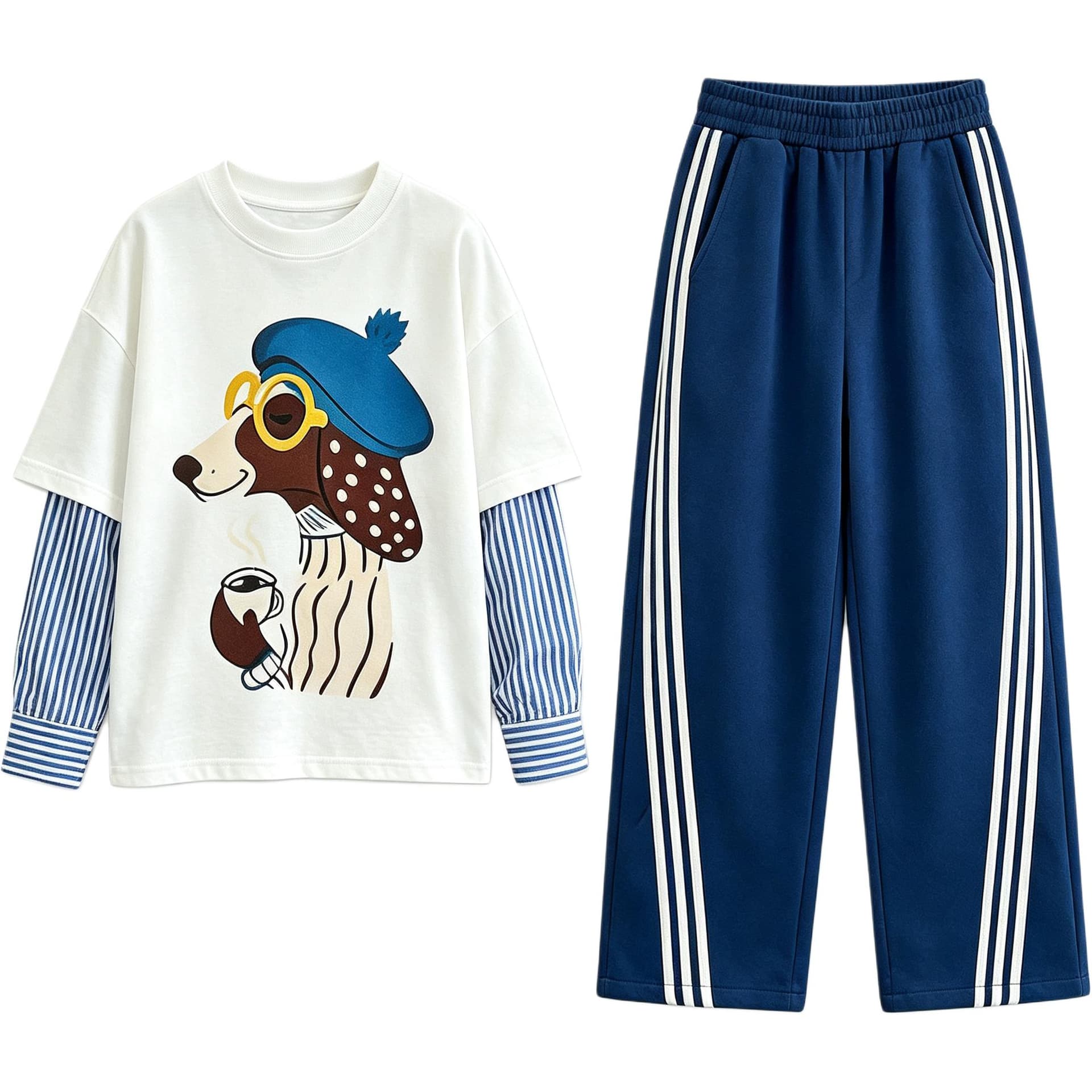 SHIBU 26151 Стиль Синий Комплект Kids Повседневный Спортивный Костюм Комплекты - изображение 1