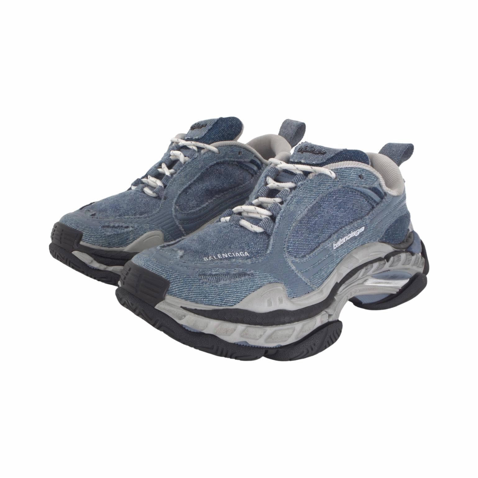 Кроссовки Balenciaga Triple S.2 Массивные кроссовки Low Топ Синий Женские - изображение 3
