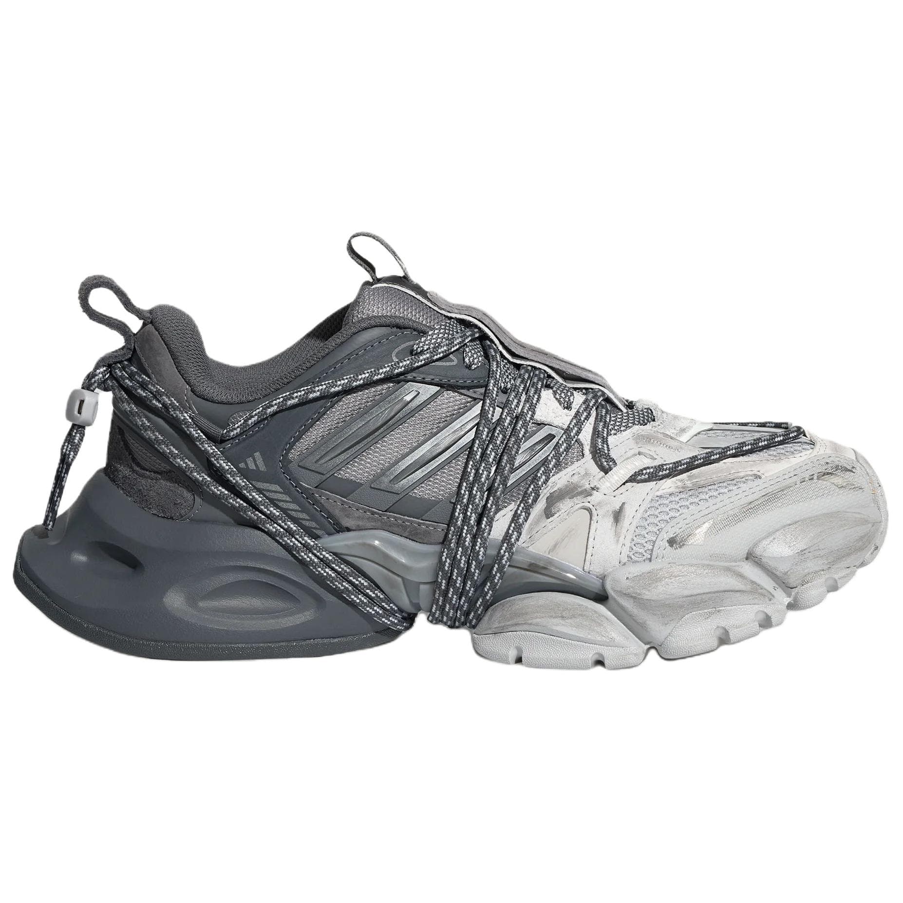 Кроссовки Adidas XLG RUNNER DELUXE 2,0 Chunky Sneakers Low-Top Light Gray Gray Unisex - изображение 2