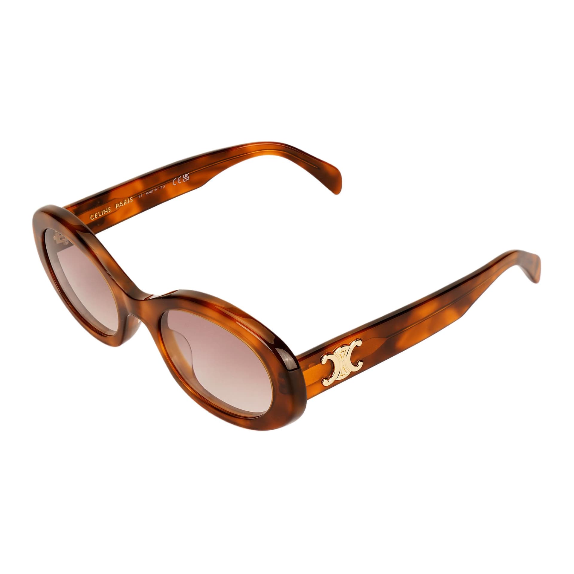 Солнцезащитные очки CELINE OVAL SUNGLASSES Женские Золото Гаванский - изображение 5