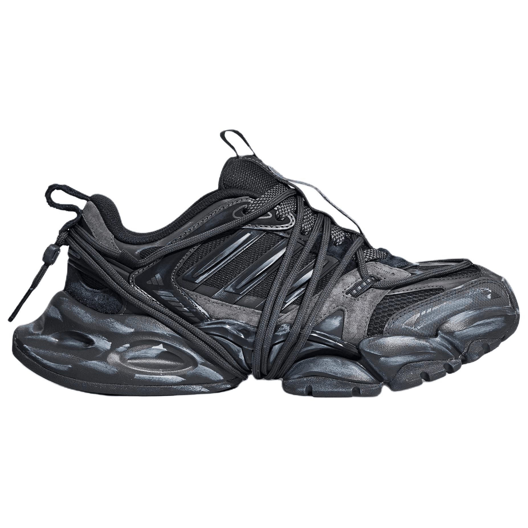 Кроссовки Adidas XLG RUNNER DELUXE 2,0 Лоу-топы Массивные кроссовки Унисекс Черно-серый - изображение 2