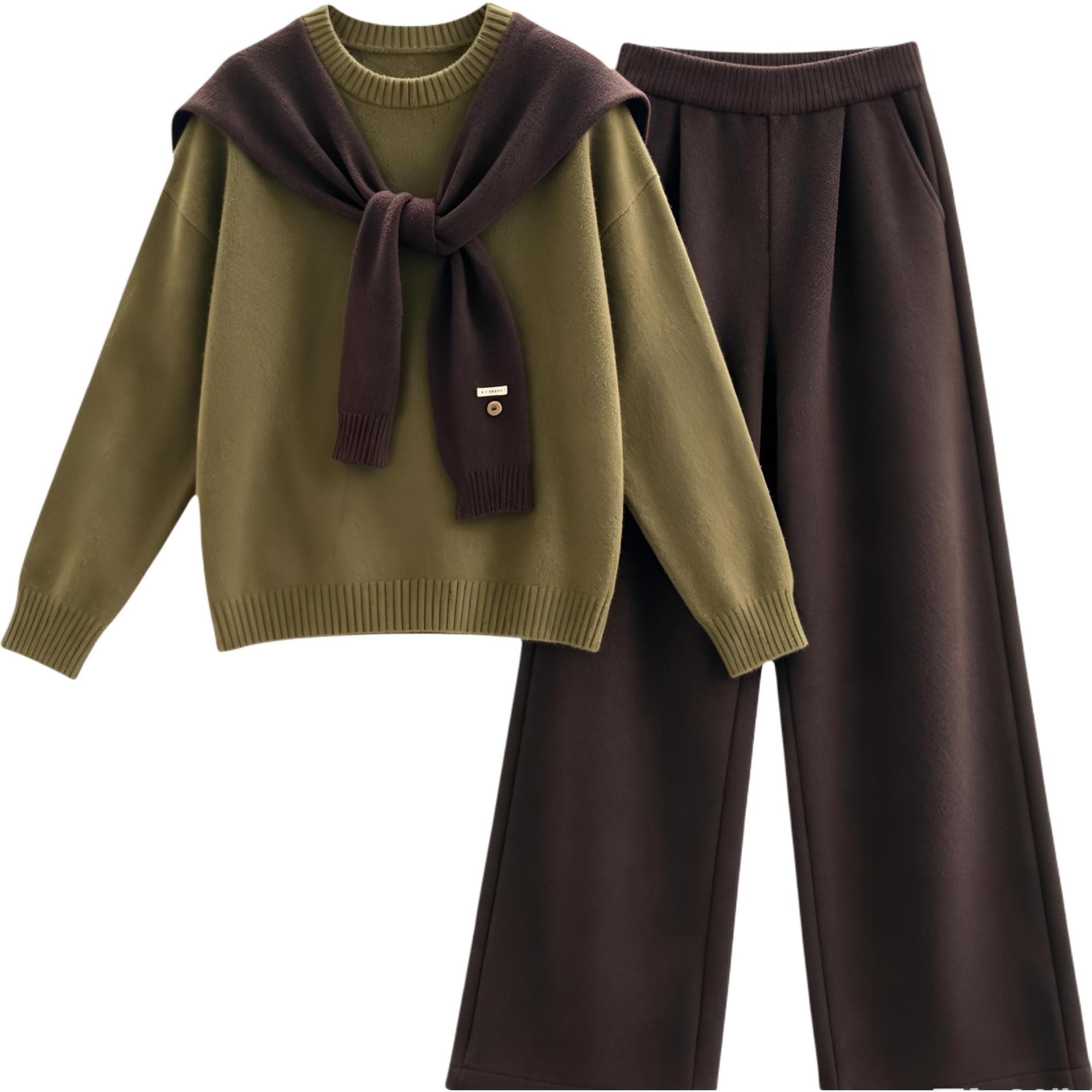 SHIBU 776269 Топ Шарф + Штаны с флисовой подкладкой Kids Повседневный Спортивный Костюм Комплекты - изображение 1