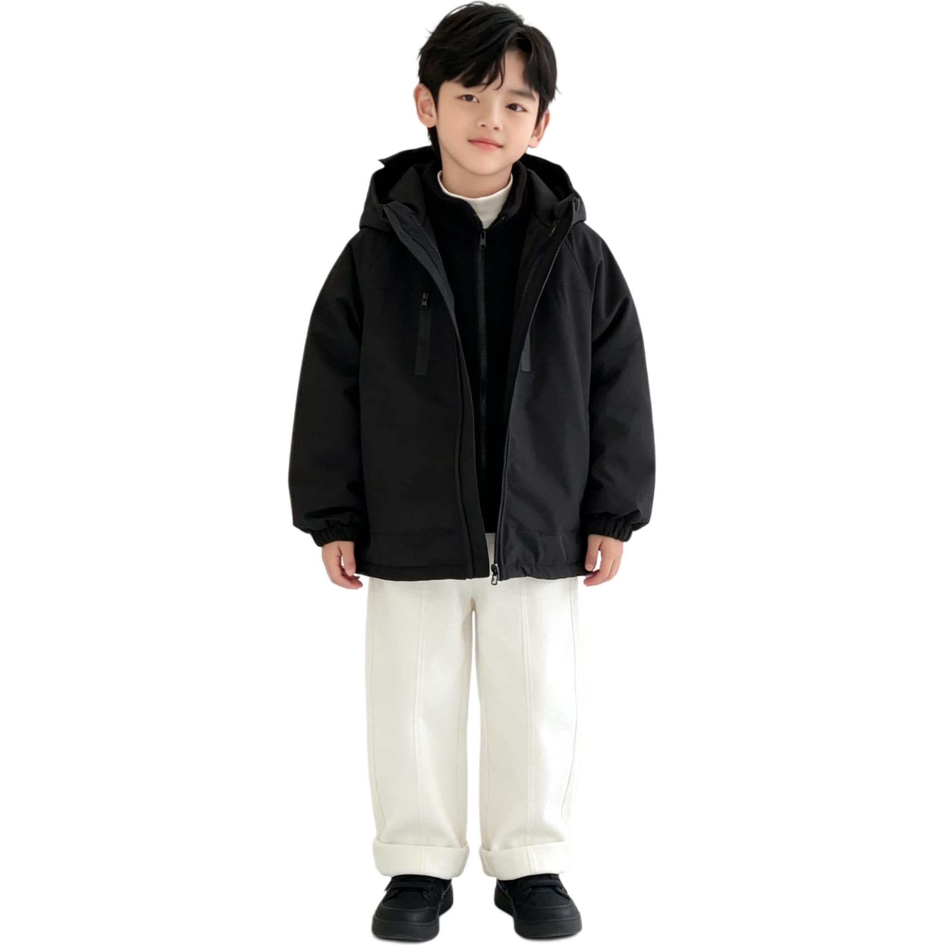 BOBBY ABLEY Черный 3-в-1 (Подкладка + Пальто) Школьная Туристическая Одежда - изображение 1