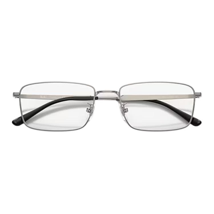 Оправа RayBan Титан Прямоугольная форма Очки с диоптриями Унисекс Полированный Металлический серый - изображение 3