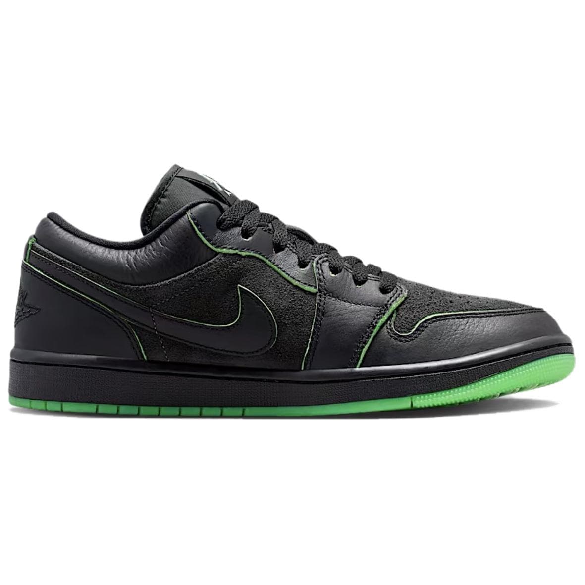 Ретро баскетбольные кроссовки Jordan Air Jordan 1 Ретро-баскетбольные кроссовки Low Топ Черный Черный Крик Зеленый Темный дымчатый серый Мужской - изображение 2