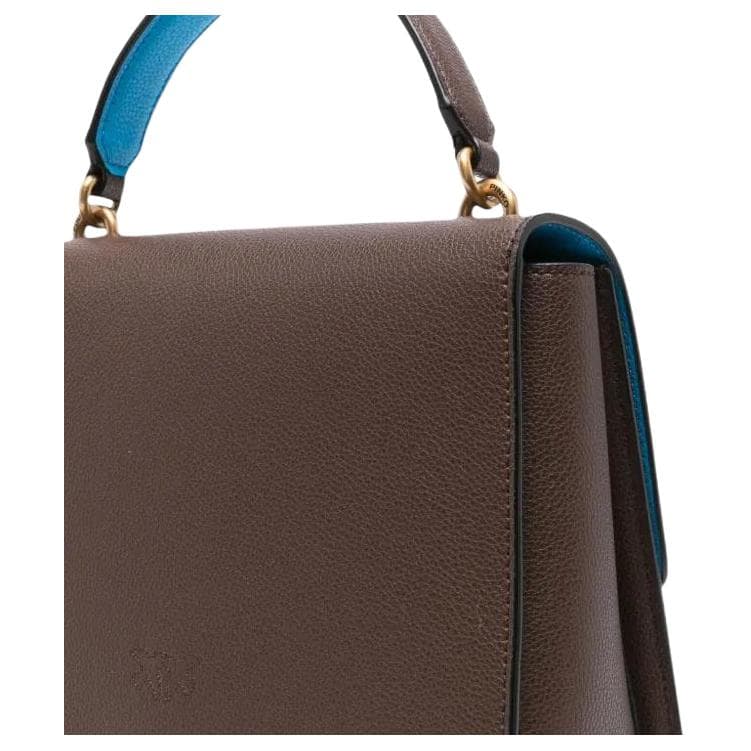 Сумка PINKO Love Birds Leather Tote Brown - изображение 5