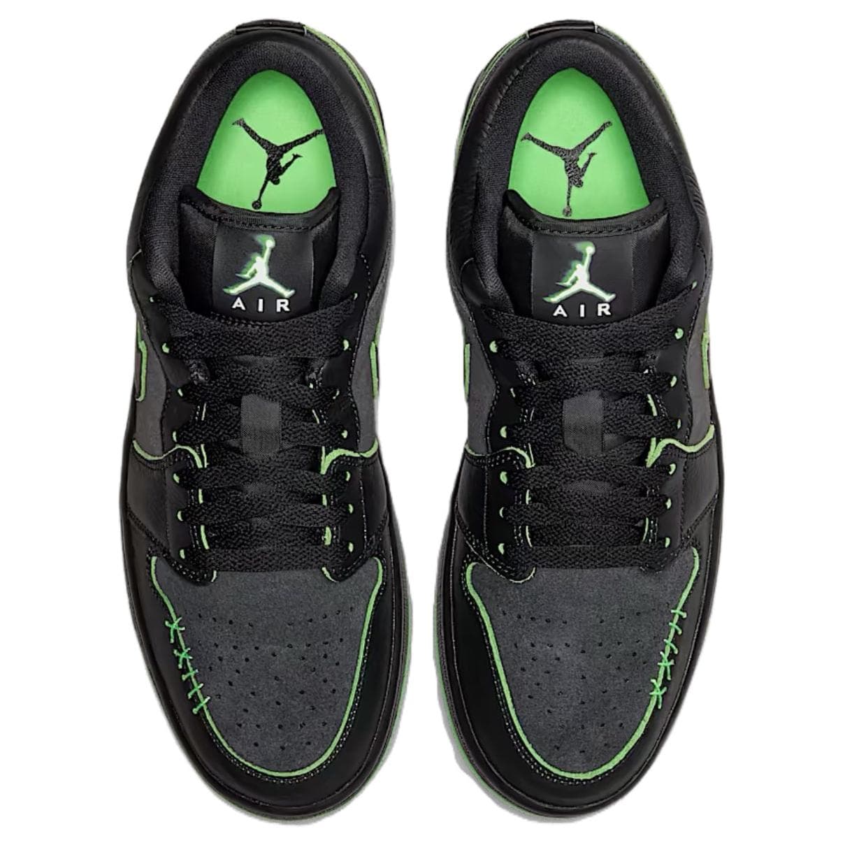 Ретро баскетбольные кроссовки Jordan Air Jordan 1 Ретро-баскетбольные кроссовки Low Топ Черный Черный Крик Зеленый Темный дымчатый серый Мужской - изображение 4