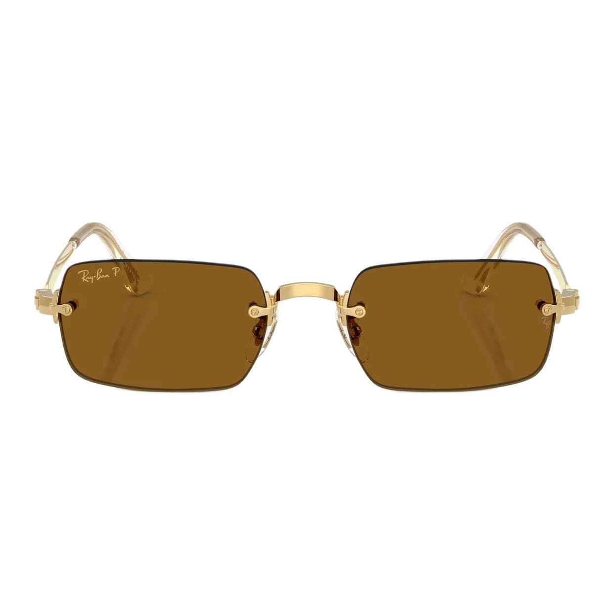 Солнцезащитные очки RayBan Металл Квадратная форма Солнцезащитные очки Унисекс Золото - изображение 2
