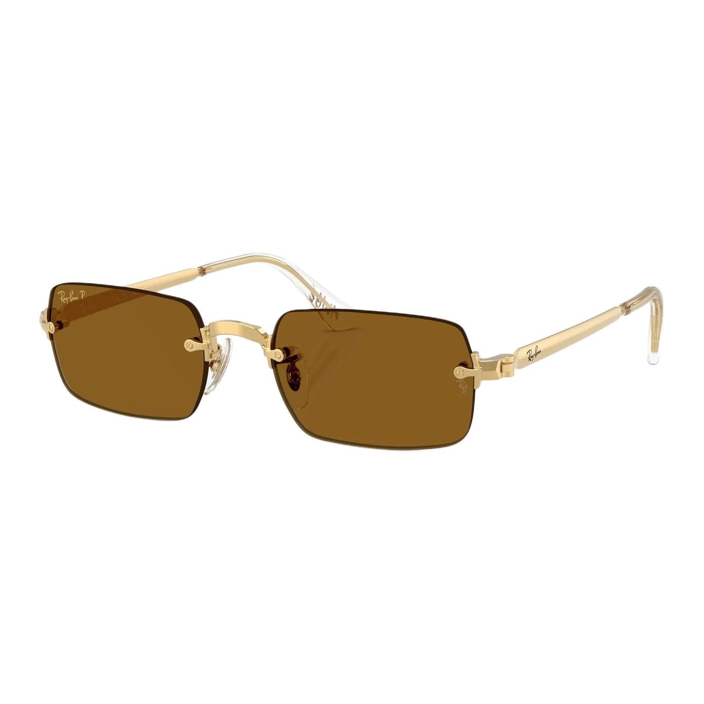 Солнцезащитные очки RayBan Металл Квадратная форма Солнцезащитные очки Унисекс Золото - изображение 1