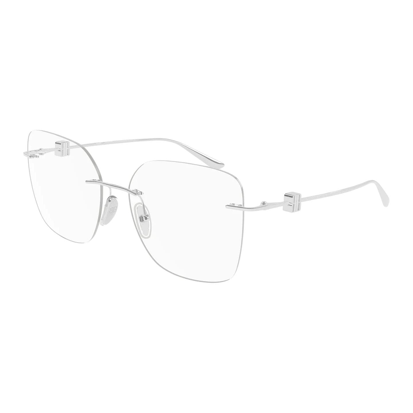Оправа Balenciaga Металл Прямоугольная форма Очки с диоптриями Women's Silver - изображение 1