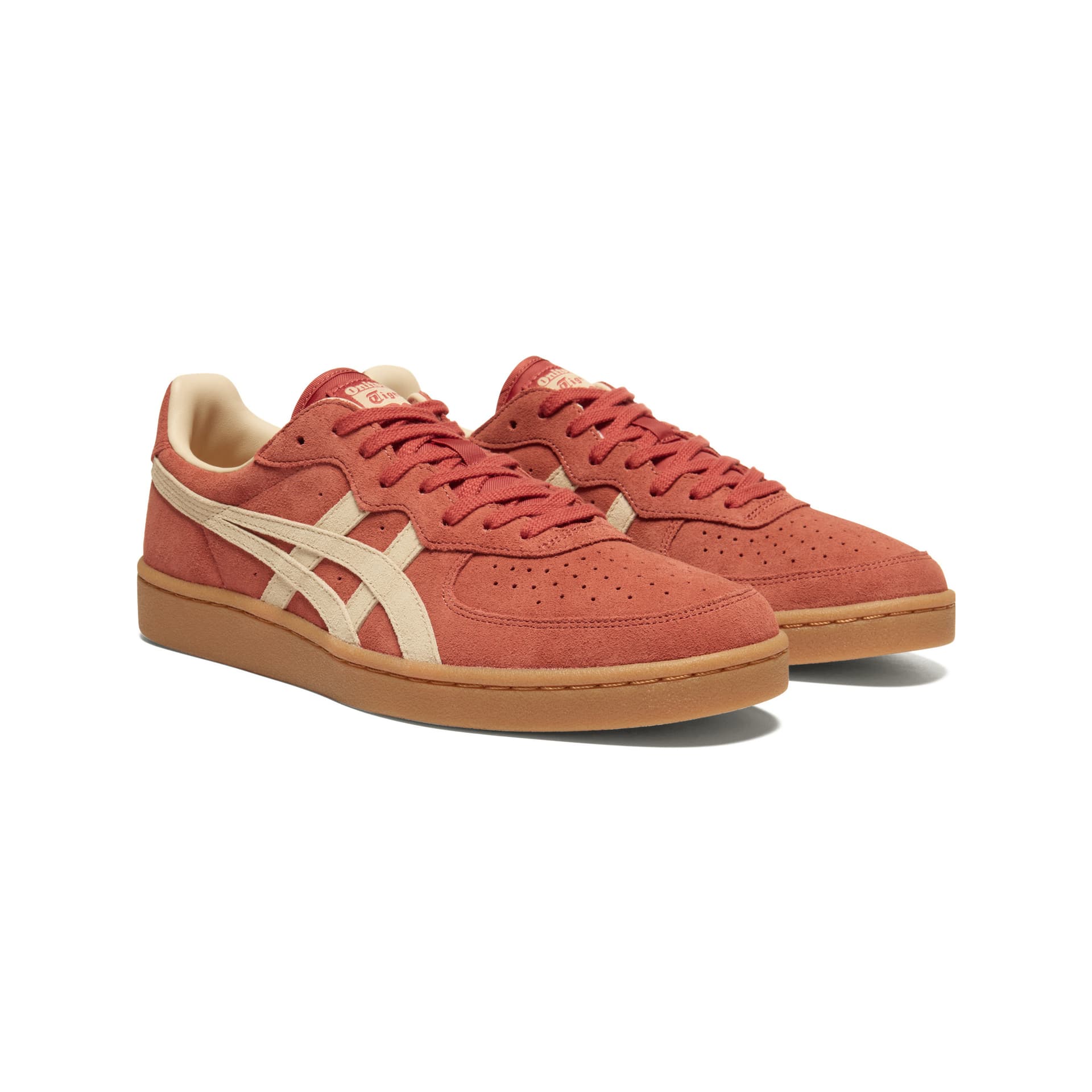 Кроссовки Onitsuka Tiger GSM Лоу-топы Скейтборд Обувь Унисекс Кирпично-красный Бежевый - изображение 3